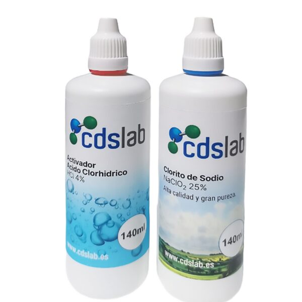 Kit Clorito de sodio 140 ml+ Activador 140 ml (HCl)