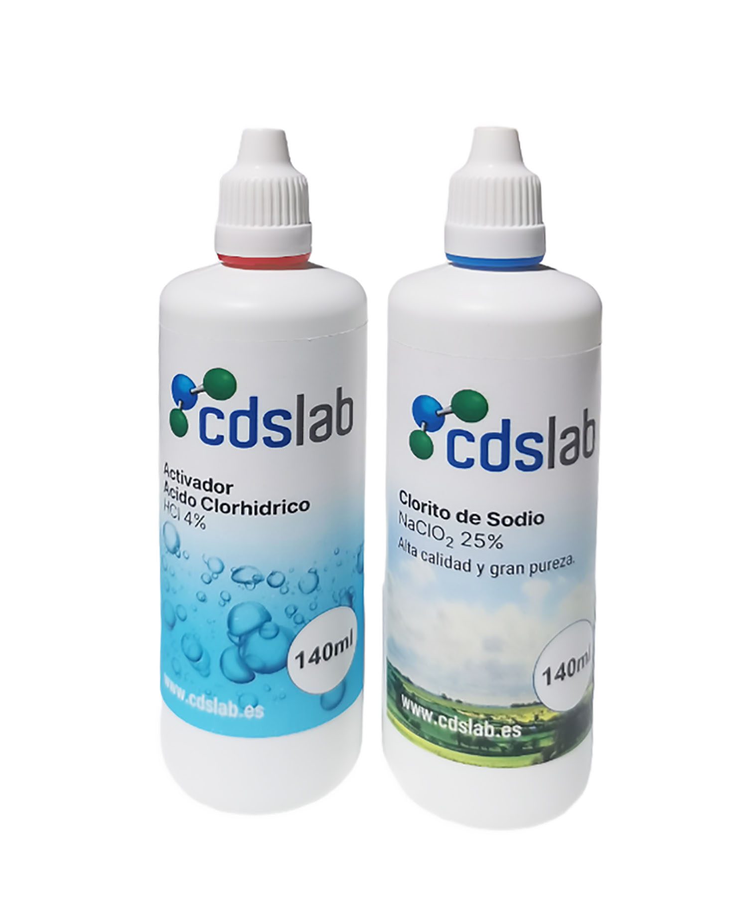 Kit Clorito de sodio 140 ml+ Activador 140 ml (HCl)