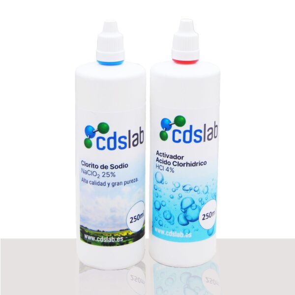 Kit Clorito de sodio 250 ml+ Activador 250 ml (HCl)